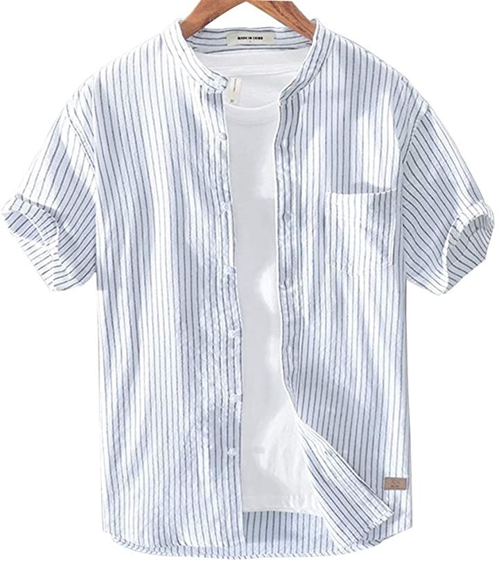 メンズシャツ 半袖 ストライプシャツ カットソー トップス メンズファッション ホワイト Xl クイックスピード ヤマダモール店