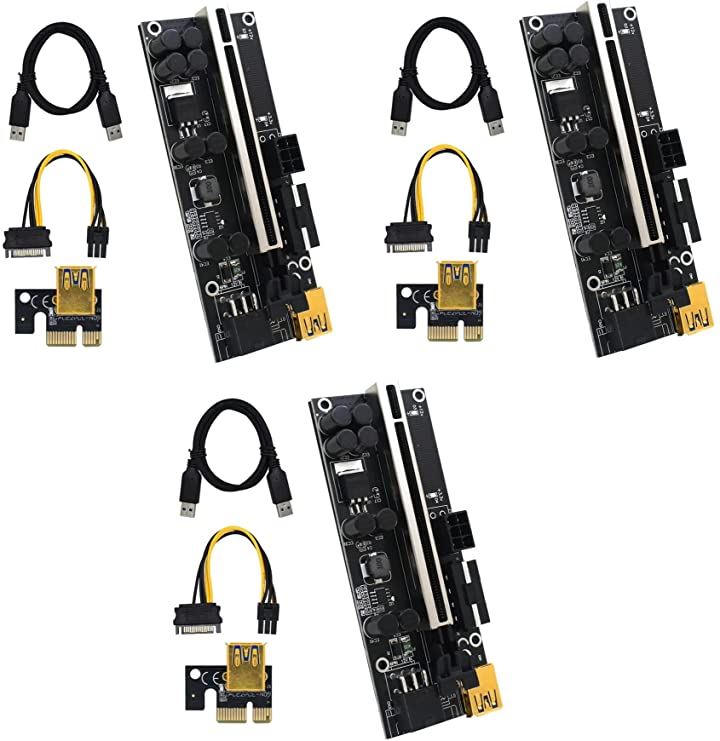 新品 マイニング用 ライザーカード 3枚セット PCIE-1X to 16X
