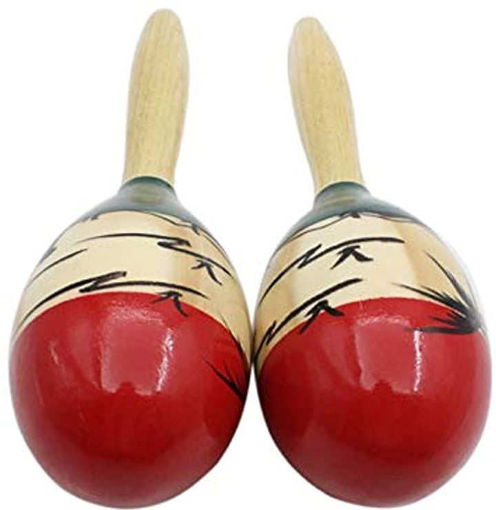 マラカス Maracas 打楽器 ラテン パーカッション リトミック 木製 2個セット