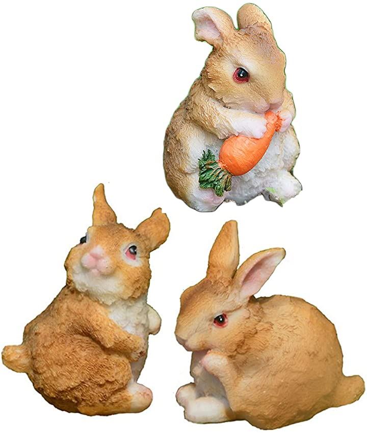 ３個セット　ウサギ　飾り　置物　うさぎ　インテリア　かわいい　ガーデニングオーナメント　庭
