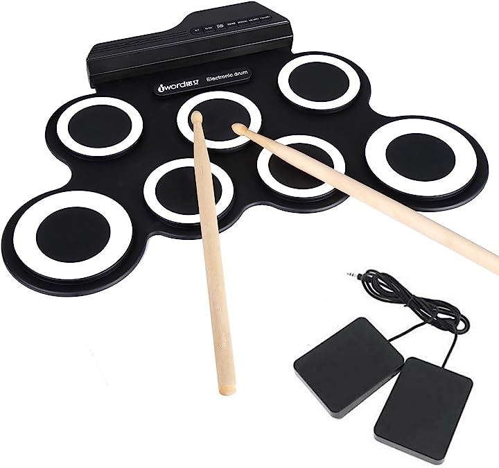 電子ドラム ドラムパッド ドラムセット 電子楽器 練習用 大人 子供 おもちゃ( ブラック)