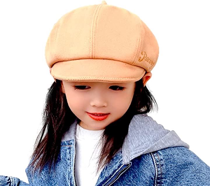 ミャオッティ キャスケット帽 ベレー帽 ガールズ帽子 キッズキャップ( ライトブラウン, 52.0 cm)