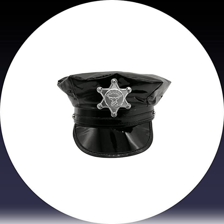 警察官 帽子 レディース エナメル 黒 コスプレ ポリスハット アメリカンポリス 婦人警官