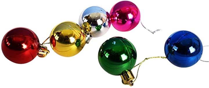 美々杏クリスマス オーナメント カラーボール クリスマスオーナメント クリスマス用品 パーティー・イベント用品・販促品 おもちゃ おもちゃ・玩具・ホビー(6色ミックス)