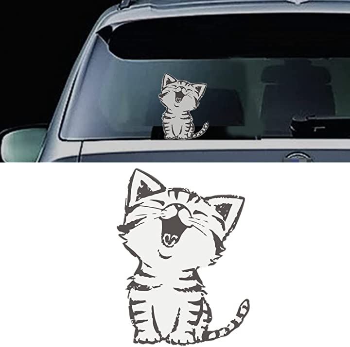 ステッカー デカール 車 猫 ネコ ねこ 動物 シール バイク 防水( 反射)