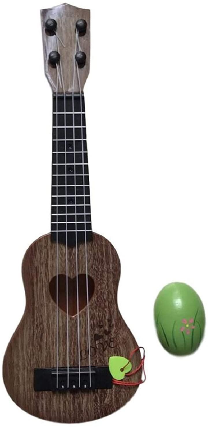 おもちゃ ウクレレ 子供用 ミニギター 撮影小物 エッグシェイカー 4弦 39cm 楽器玩具 おもちゃ・ホビー・ゲーム(ダーク, 39cm)