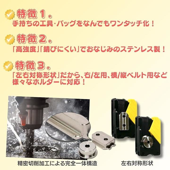 自作や改造に ワンタッチ工具ホルダー用オス金具 ステンレス 回転式 スイング式 ワンタッチ化 取付金具 シム金具 プレート M4-M5用 ボ