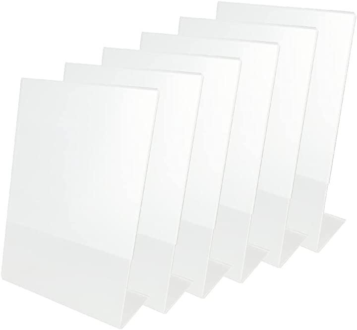 写真立て POPスタンド アクリル素材 スタンドタイプ 縦型 卓上展示 差し込み簡単 透明 A4サイズ 6個
