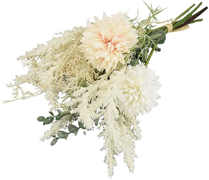 枯れない花束 アートフラワー ブーケ 造花 北欧風 装飾 結婚式 パーティー ギフト(ピンク＆ホワイト)