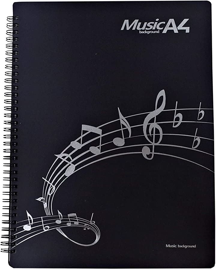 見開き 書き込み 楽譜ファイル 譜面ファイル A4サイズ パーツ・アクセサリー 楽器 CD・DVD・楽器(ブラック1個)