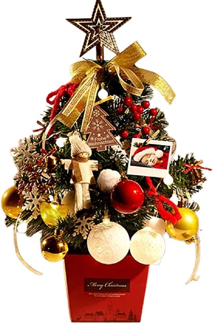 クリスマスツリー 45ｃｍ 卓上 電飾つき セット クリスマス用品 パーティー・イベント用品・販促品 おもちゃ・ホビー・ゲーム(金色)