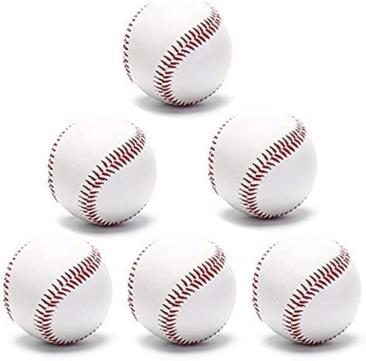 野球 軟式 6個 軟式トレーニングボール ソフトボール 野球練習ボール トレーニング用 スポーツ・アウトドア(ホワイト)