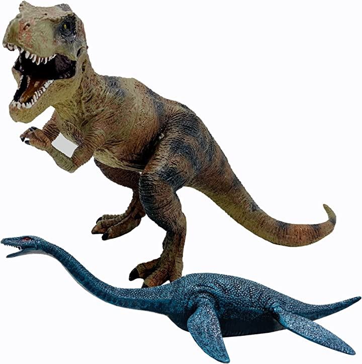 恐竜 おもちゃ ティラノサウルス ＆ 恐竜フィギュア 2種セット 超合金・ロボット おもちゃ・玩具・ホビー(プレシオサウルス)