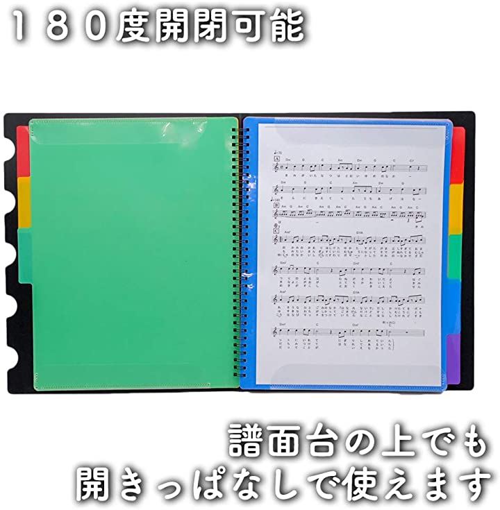 書き込みできる 楽譜ファイル A4サイズ ピアノ 吹奏 見開き 最大40枚収納可能 音楽グッズ