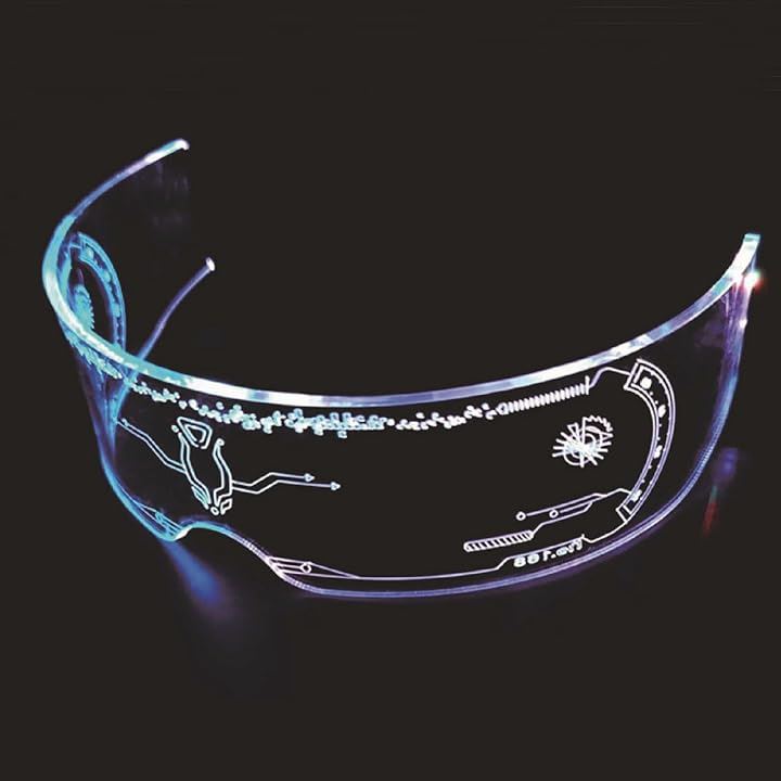 光る メガネ サングラス ゴーグル LED ネオン SF サイバーパンク 近未来 コスプレ( タイプA)