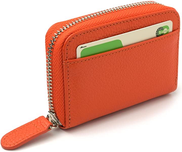 カードケース メンズ レディース 磁気防止 クレジットカードケース 本革 財布 スキミング防止 カード入れ 大容量 レザー じゃばら メンズ財布 バッグ 小物 ブランド雑貨 ファッション オレンジ クイックスピード ヤマダモール店