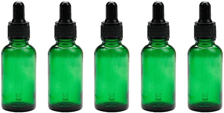 遮光瓶 スポイト 付き アロマ オイル エッセンシャルオイル 精油 容器 保存 ガラス 緑 50ml 5本セット
