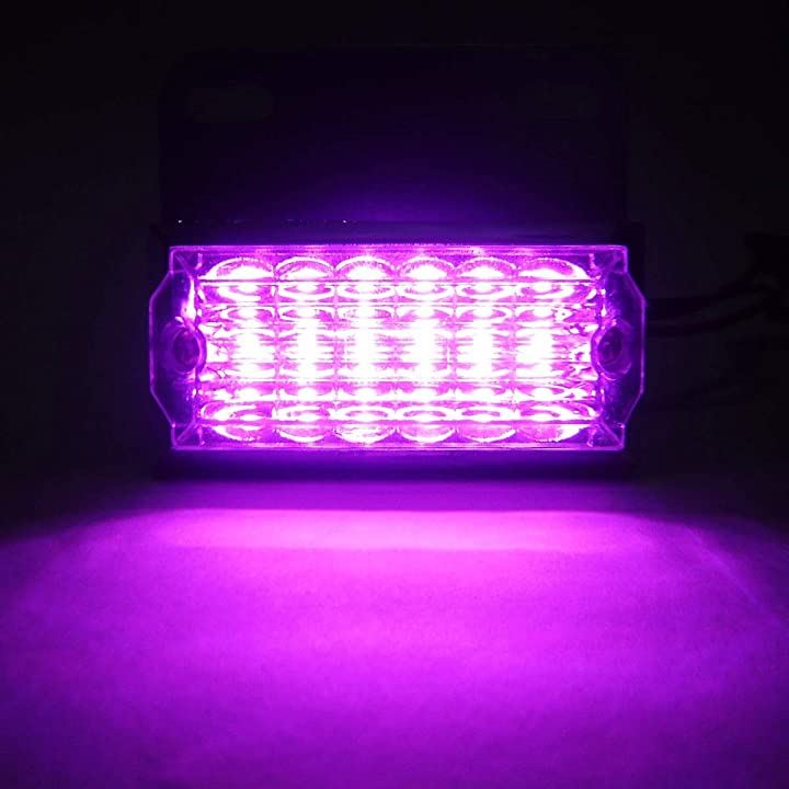 トラック用 サイド マーカー 角型 12 LED 24V クリアレンズ 汎用 10個 セット イエロー/ブルー/グリーン/ピンク/ホワイト ライト・ ランプ カー用品 車用品・バイク用品(ピンク)：[クイックスピード ヤマダモール店]