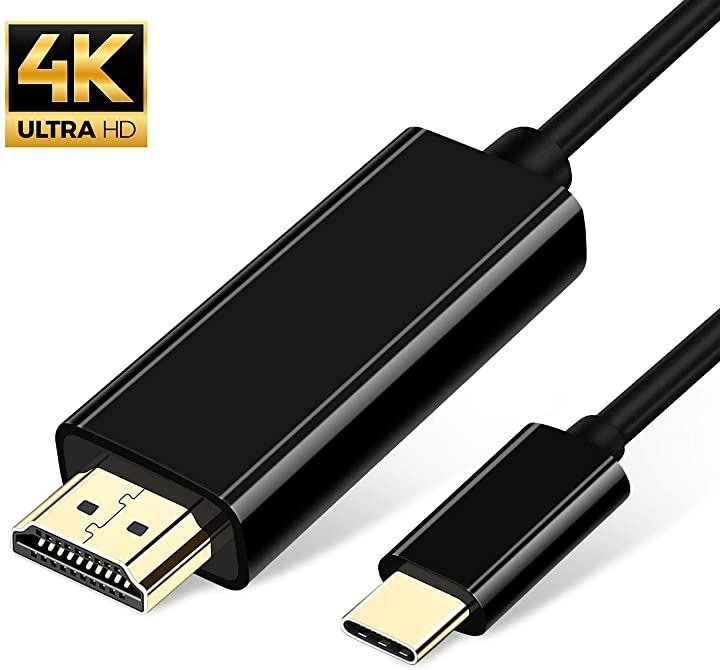 USB Type C HDMI 変換 ケーブル CからHDMI変換アダプター USB3.1 Thunderbolt to 4K高解像度映像出力  1.8mケーブル MacBook Pro/iPad Mate 10 デバイス(1.8mxブラック)：[クイックスピード ヤマダモール店]