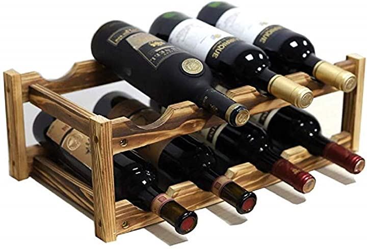 木製 ワインラック ワインホルダー シャンパン ボトル ウッド 収納 ケース スタンド インテリア ディスプレイ 2 3 4段から選べる W74 8本用収納 2段 アンティークブラウン