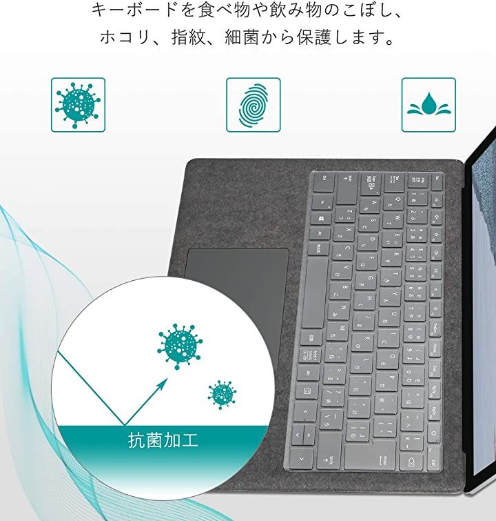 SurfaceMate 極めて薄く キーボードカバー 保護カバー キースキン for マイクロソフト Book 3/ 2/ Laptop 1