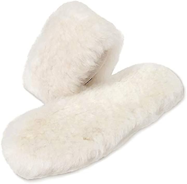 あったか 中敷き 天然羊毛 インソール ブーツ 男性用 女性用( ホワイト, 27.0〜27.5 cm)