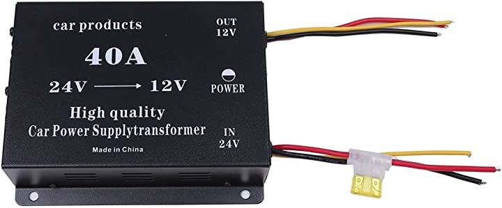 DCDC コンバーター 電圧 変換器 24V＞12V 変圧器 デコデコ ヒューズ付 過電圧保護 機能付( 40A)