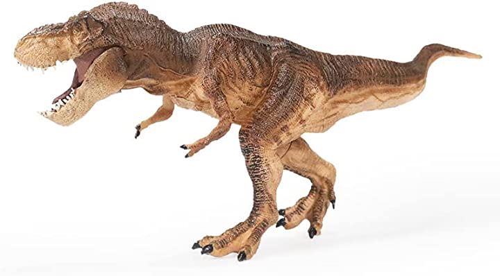 30cm級 恐竜 ティラノサウルス フィギュア 両足自立 PVC 口開閉 おもちゃ・ホビー・ゲーム(ブラウン)