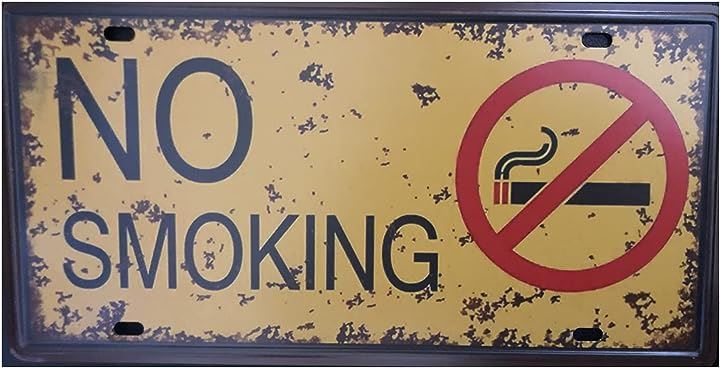 ナンバープレート アンティーク ブリキ レトロプレート ヴィンテージ( 15.No Smoking 禁煙(1))