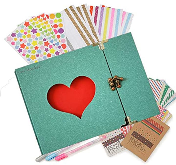 手づくり 写真 黒台紙 素材 セット 誕生日 スクラップブック ターコイズブルー とびら式 24 とびら付きxターコイズブルー アルバム クイックスピード ヤマダモール店