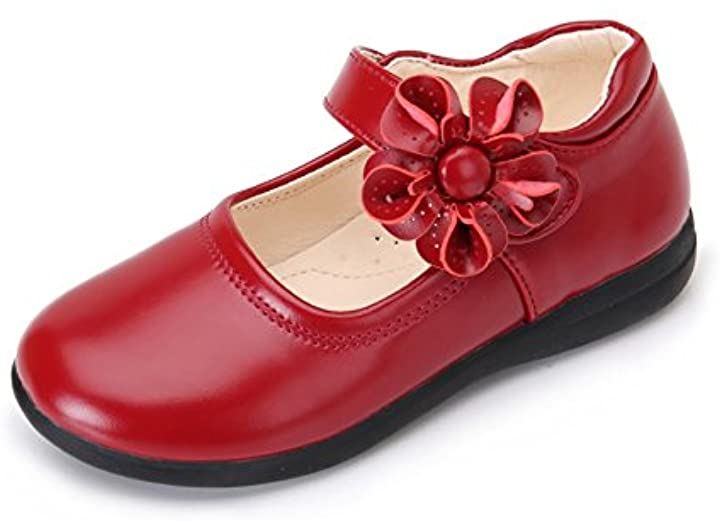 フォーマルシューズ 子供 履きやすい 女の子 靴 キッズ 入園式 卒業式 卒園式( レッド, 17.5 cm)