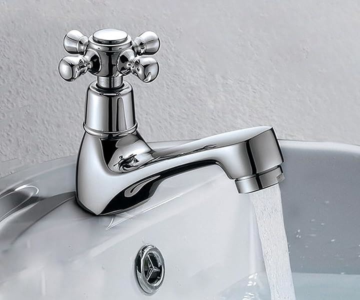 洗面用 トイレ 手洗い 単水栓 クロスハンドル アンティーク 立水栓 ハンドル式 手洗いボウル 洗面台 蛇口 ST18