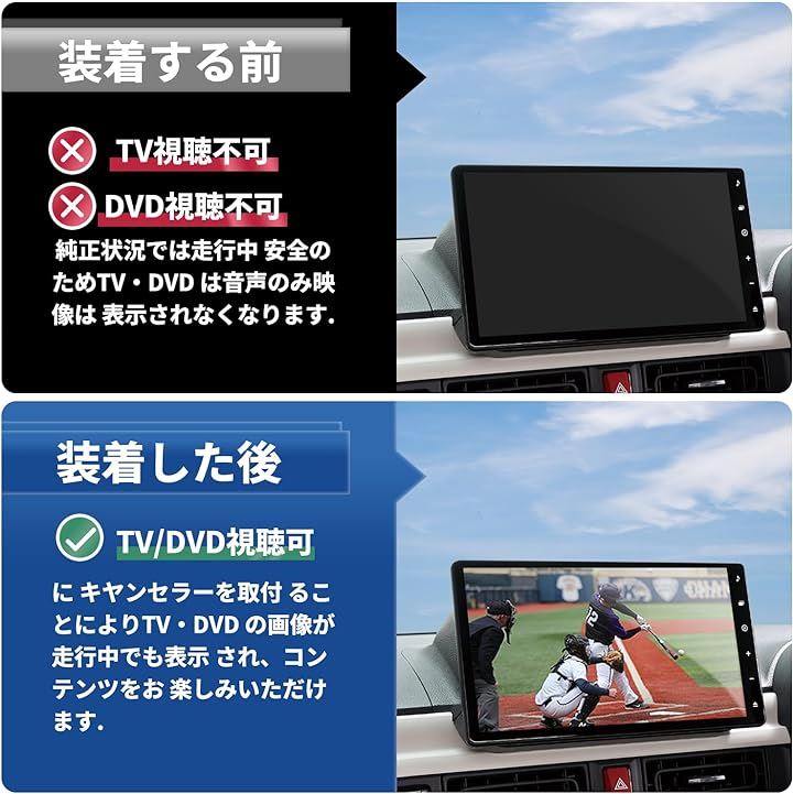 Vlookee トヨタ/ダイハツ NMZN-Z73DS / NMZN-Y73D / NMZN-W73D 7インチ/9インチ/10インチ対応 走行中にテレビが見れる/ナビ操作可能 テレビ キャンセラー