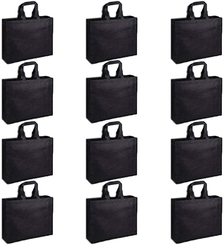 不織布 手提げ袋 バッグ ラッピング エコバッグ オフィス ショップ 厚手 縦 横 A4( 横型x12枚)