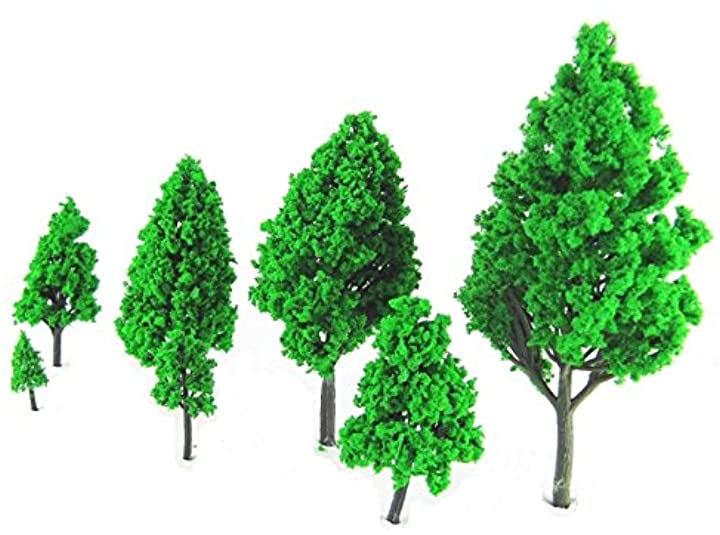 ジオラマ 木 模型 樹木 Nゲージ 鉄道 風景 高さ7種類x5本 35本セット 鉄道模型 趣味・コレクション おもちゃ・ホビー・ゲーム(濃い緑)