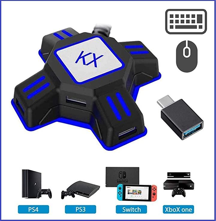 Almach FPS キーボード マウス USB Bluetooth 接続アダプター マウスコンバーター ゲーミング 変換 Nintendo Switch / PS4 PS3 Xbox One 対応 Xbox360周辺機器(Black)