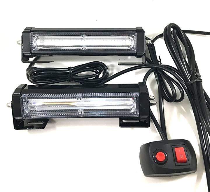 DC12V COB 6LED x 2連 ストロボ フラッシュ ライト キット 発光 パターン 変更可能( レッド)