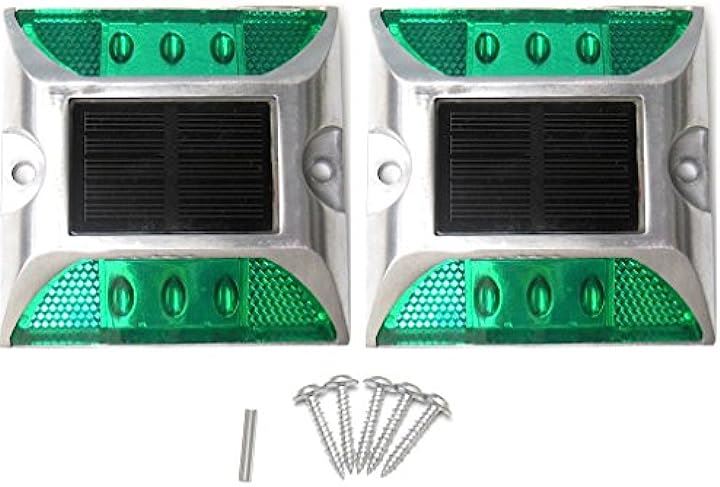 Kasamy 6 LED 道路鋲 路肩標 誘導灯 ソーラー充電式 セット（赤 点滅 2個 + 固定用ビス 5本） |  www.mcjicamentos.com.br - 看板