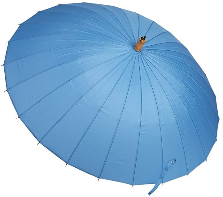 長傘 雨傘 和傘 番傘 耐風 撥水 24本骨 グラスファイバー 晴れ雨兼用  ブルー 男女兼用 傘 ファッション雑貨・小物 バッグ・小物・ブランド雑貨 ファッション2