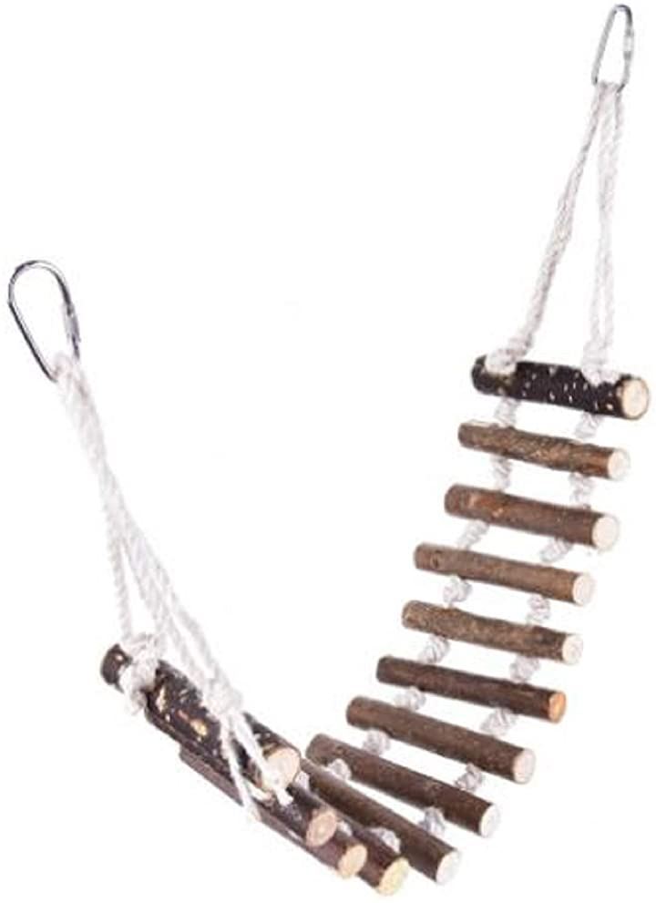 インコ はしご おもちゃ 木製 鳥 止まり木 吊り下げ 小鳥 とまり木 アスレチック セキセイ( 50-60cm)