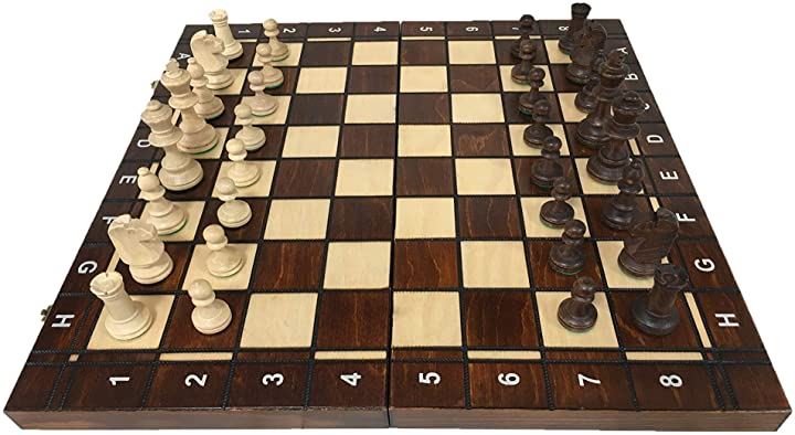 ポーランド製 ハンドメイド・チェスセット Wegiel Chess No.4 + チェッカー バックギャモン