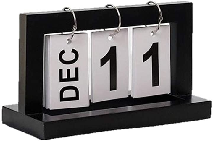 万年 カレンダー 日めくり 卓上 おしゃれ ホーム オフィス デスク インテリア シンプル デザイン( ブラック)